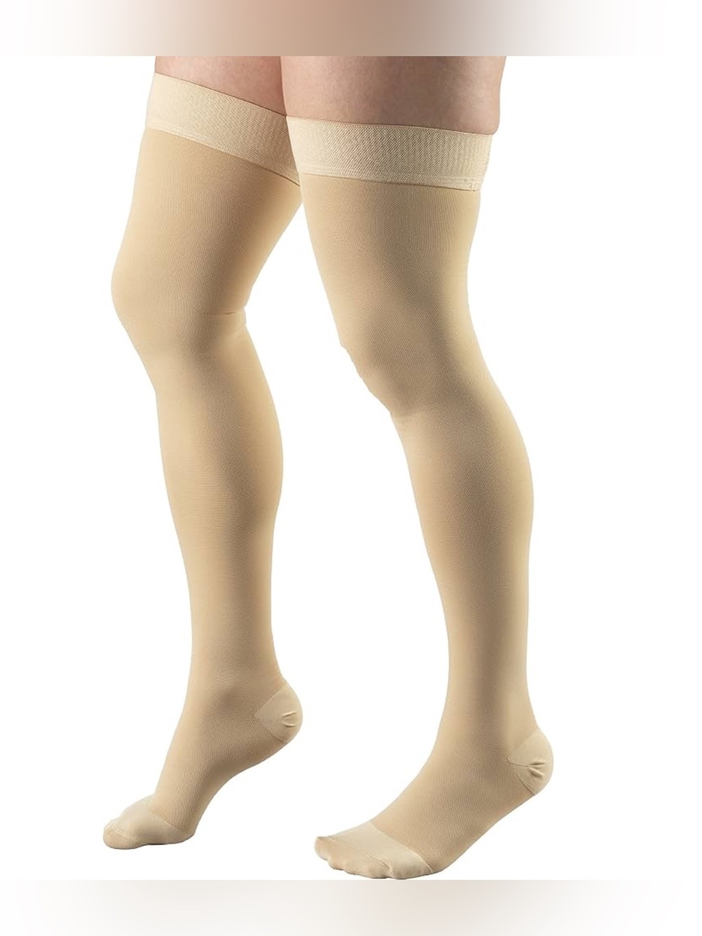 🌺 Truform Beige Compression Unisex Socks Lightweight Support Sz M